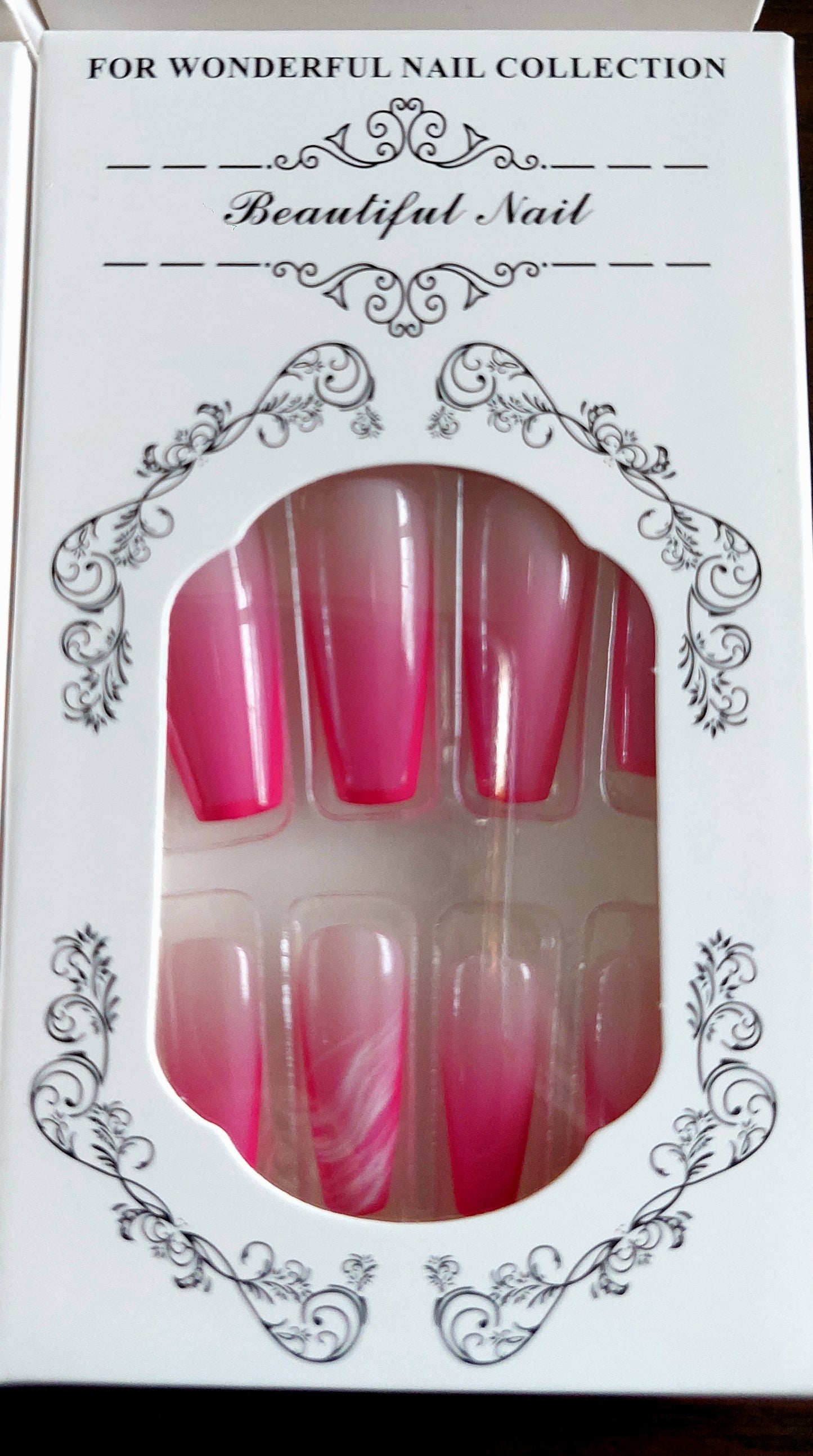 Pink Press on nails