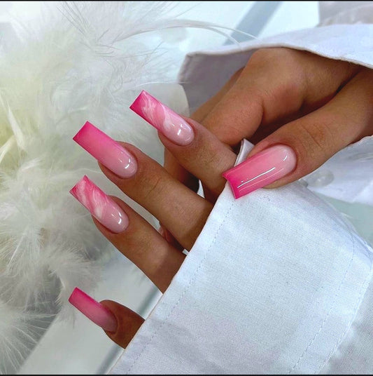 Pink Press on nails